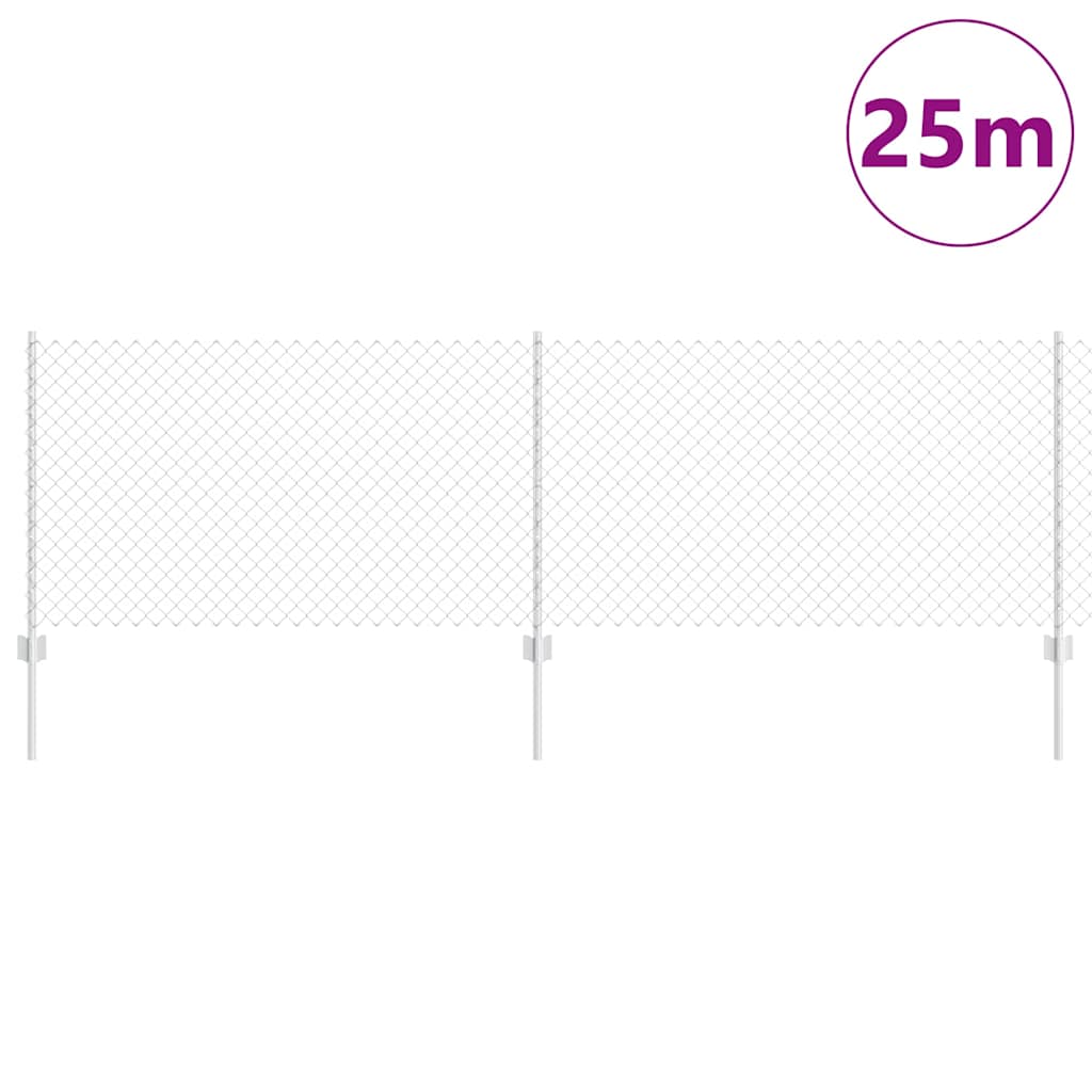 Recinzione con Posto Argento 0,8 x 25 m Acciaio