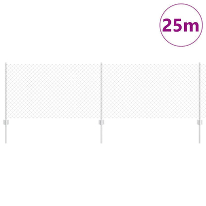 Recinzione con Posto Argento 0,8 x 25 m Acciaio