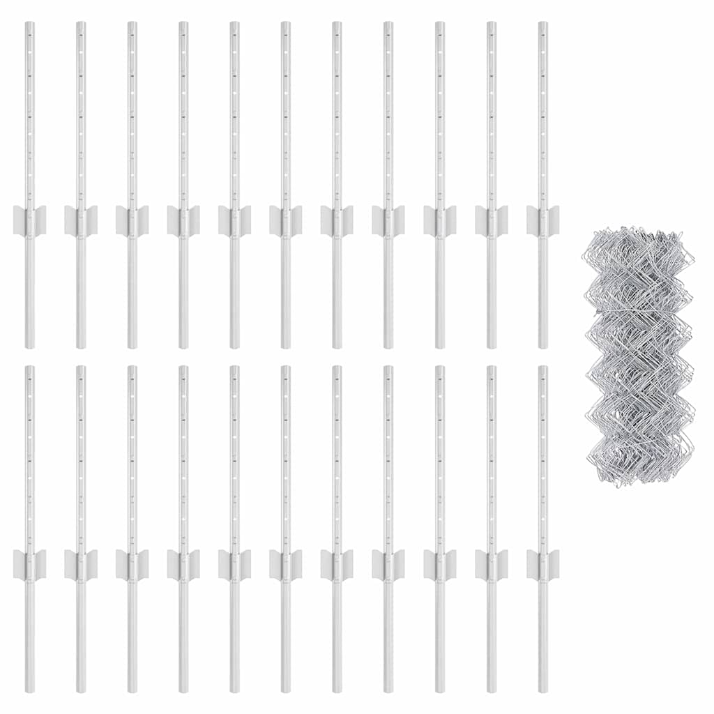 Recinzione con Posto Argento 0,4 x 25 m Acciaio