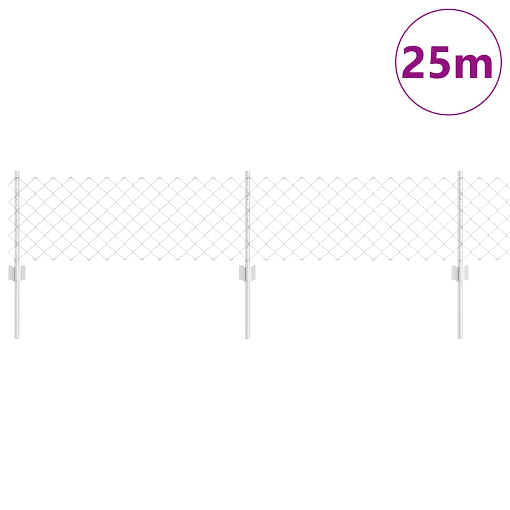 Recinzione con Posto Argento 0,4 x 25 m Acciaio