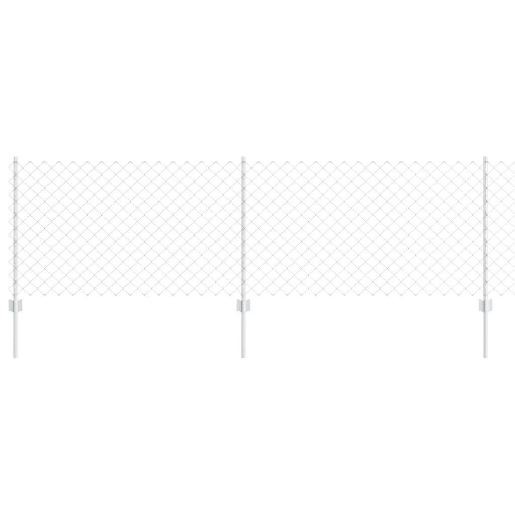 Recinzione con Posto Argento 0,8 x 25 m Acciaio