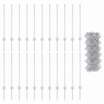 Recinzione con Posto Argento 0,8 x 25 m Acciaio