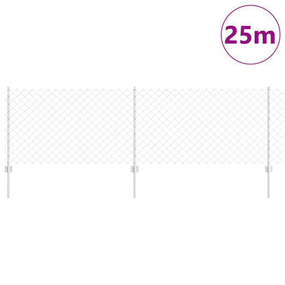 Recinzione con Posto Argento 0,8 x 25 m Acciaio