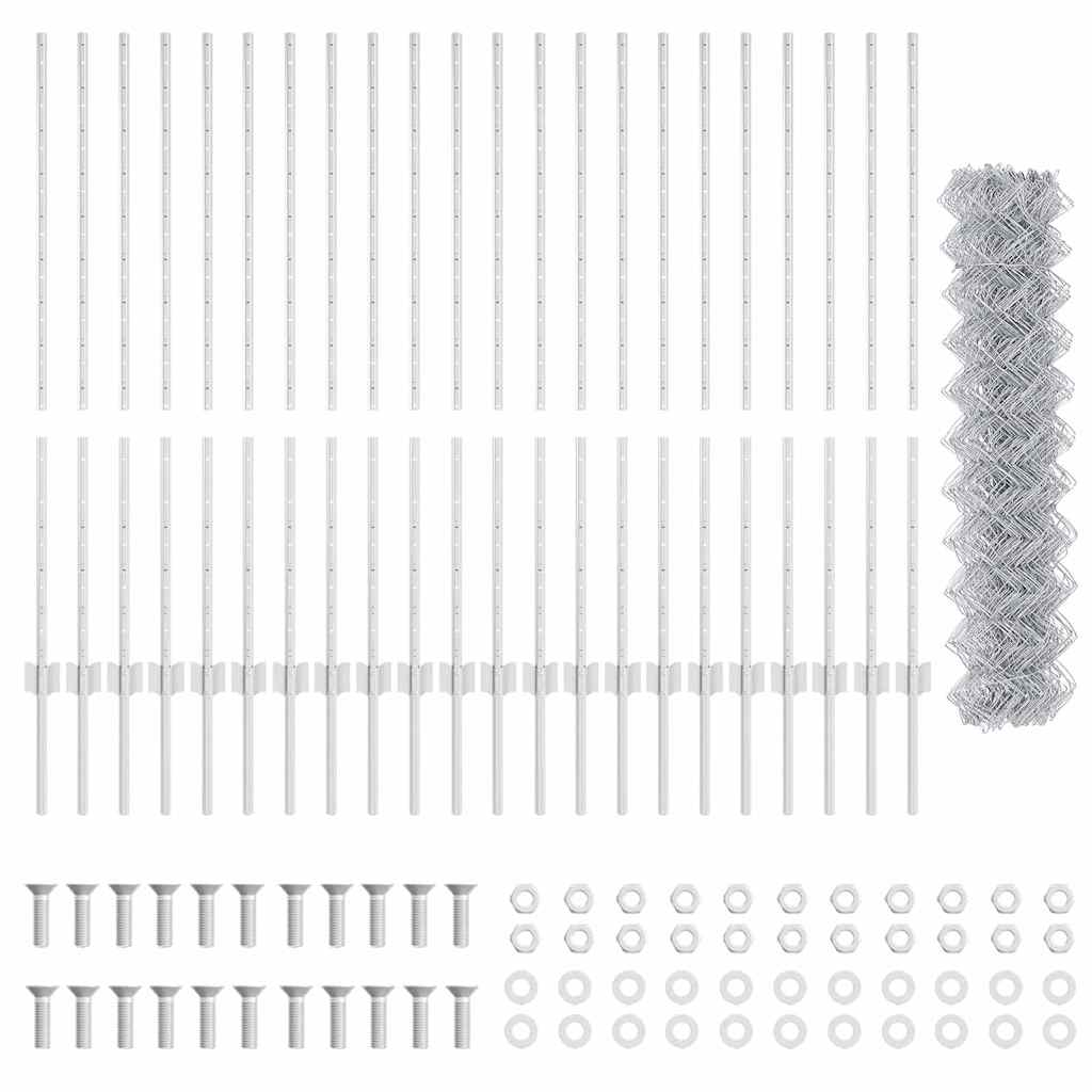 Recinzione con Posto Argento 1,2 x 25 m Acciaio