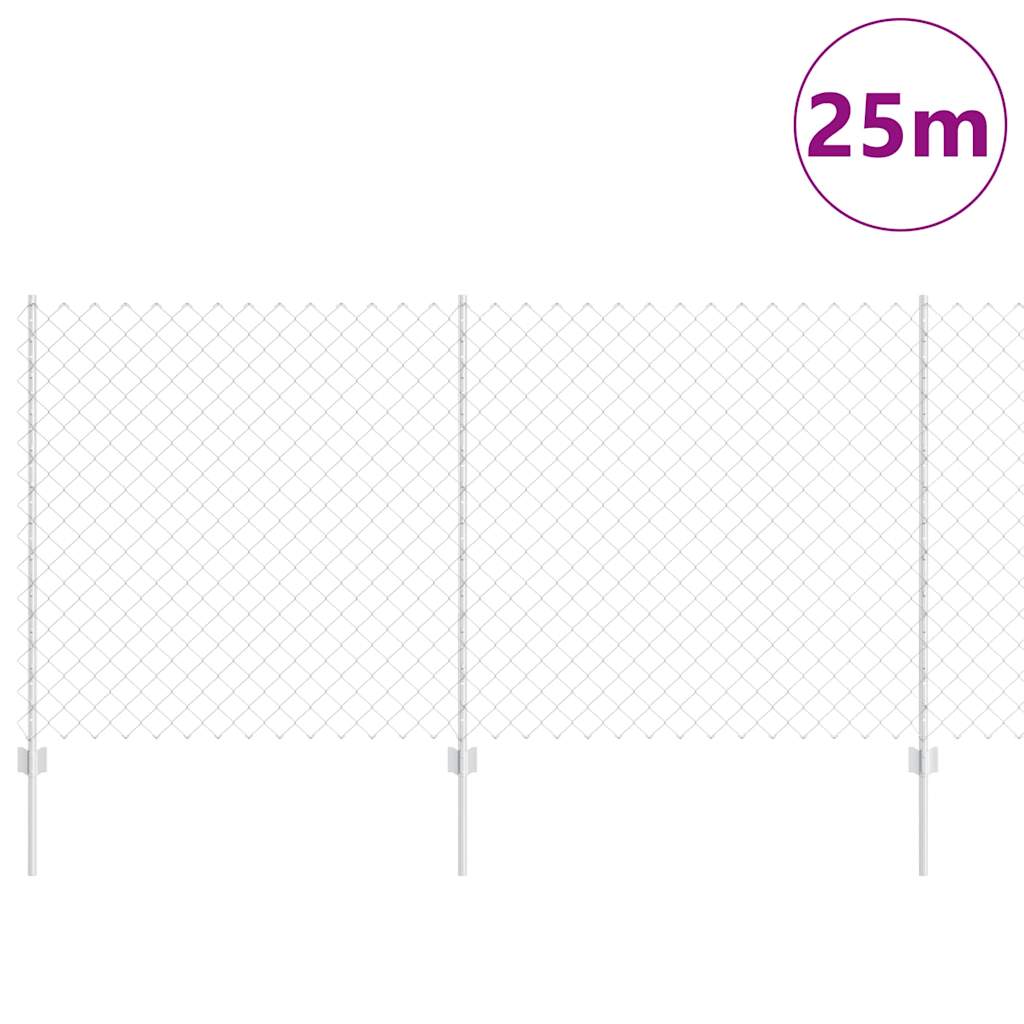 Recinzione con Posto Argento 1,2 x 25 m Acciaio