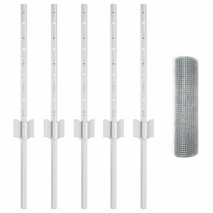 Recinzione con Posto Argento 0,4 x 10 m Acciaio