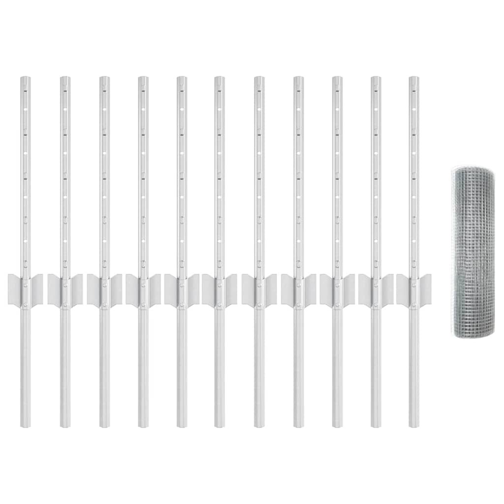 Recinzione con Posto Argento 0,4 x 25 m Acciaio