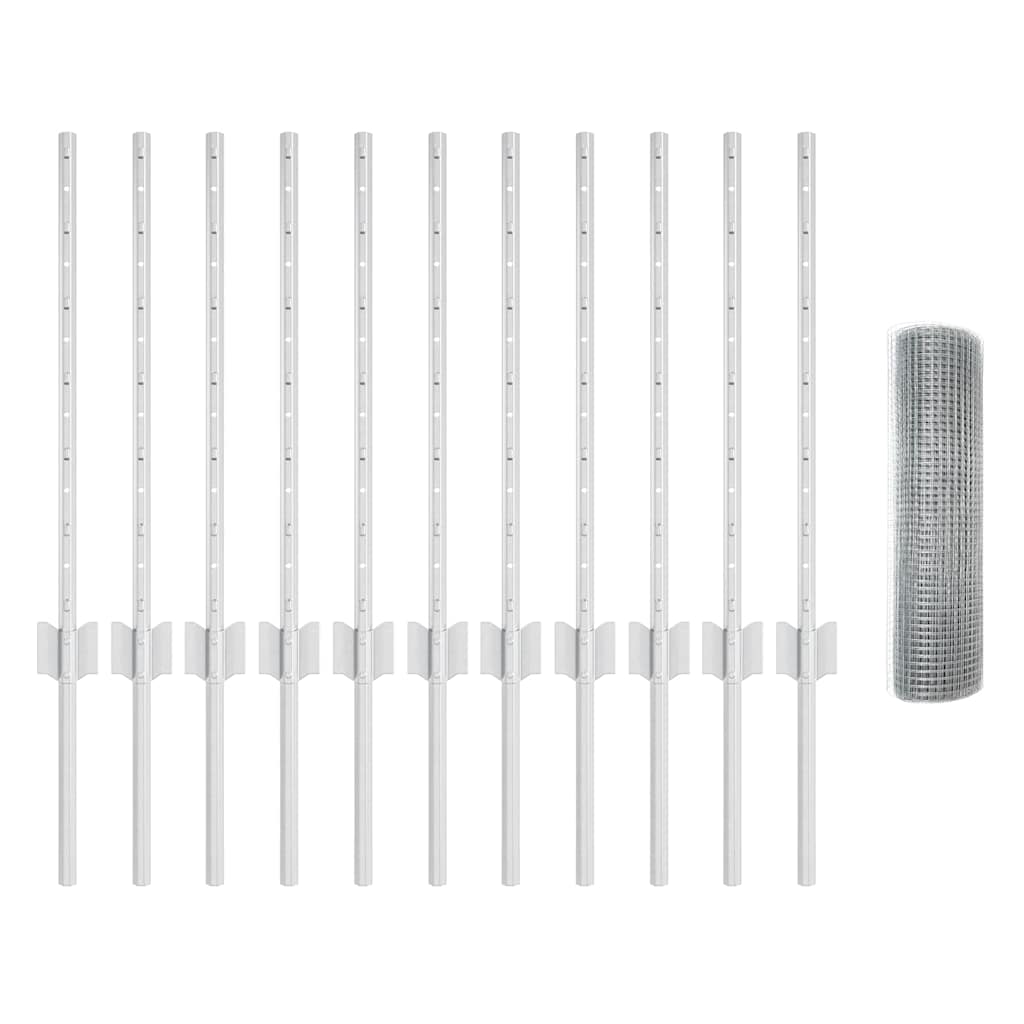 Recinzione con Posto Argento 0,6 x 25 m Acciaio