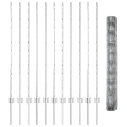 Recinzione con Posto Argento 1,2 x 25 m Acciaio