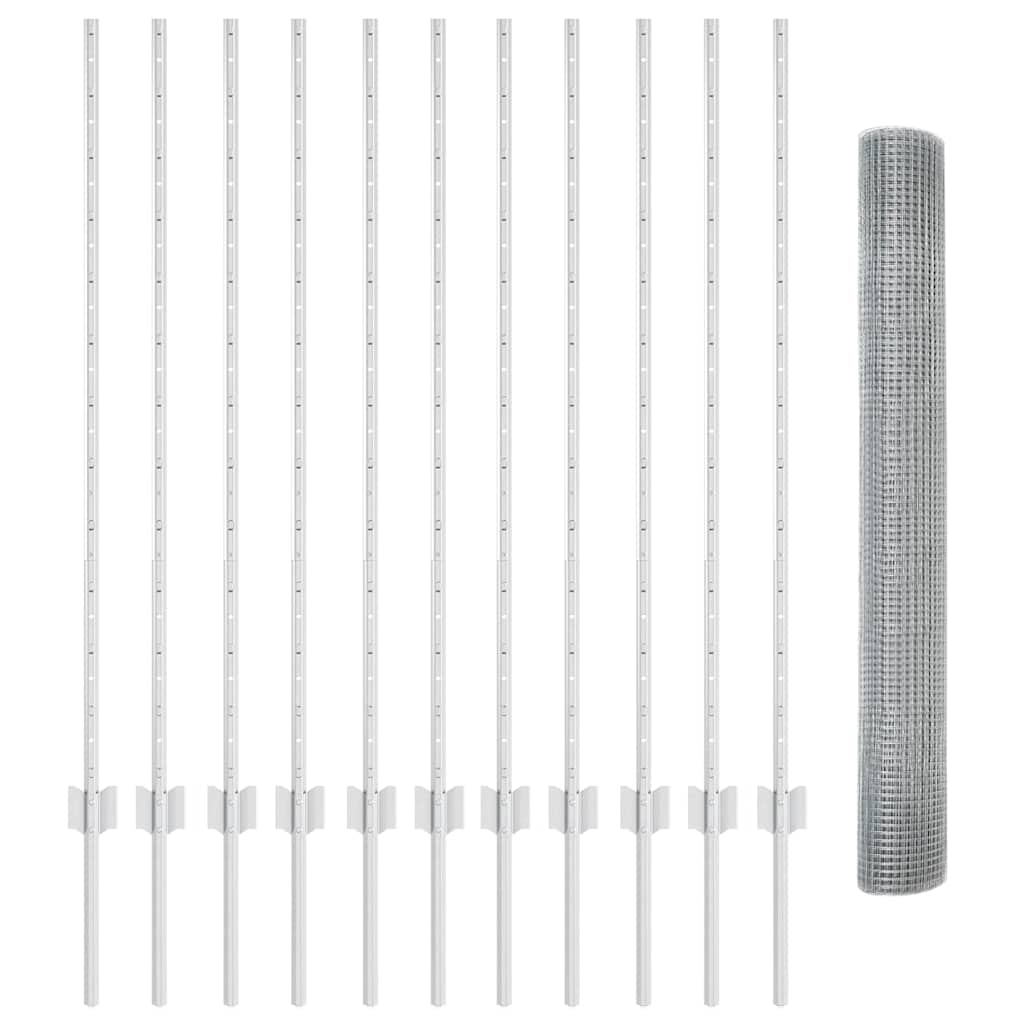 Recinzione con Posto Argento 1,2 x 25 m Acciaio