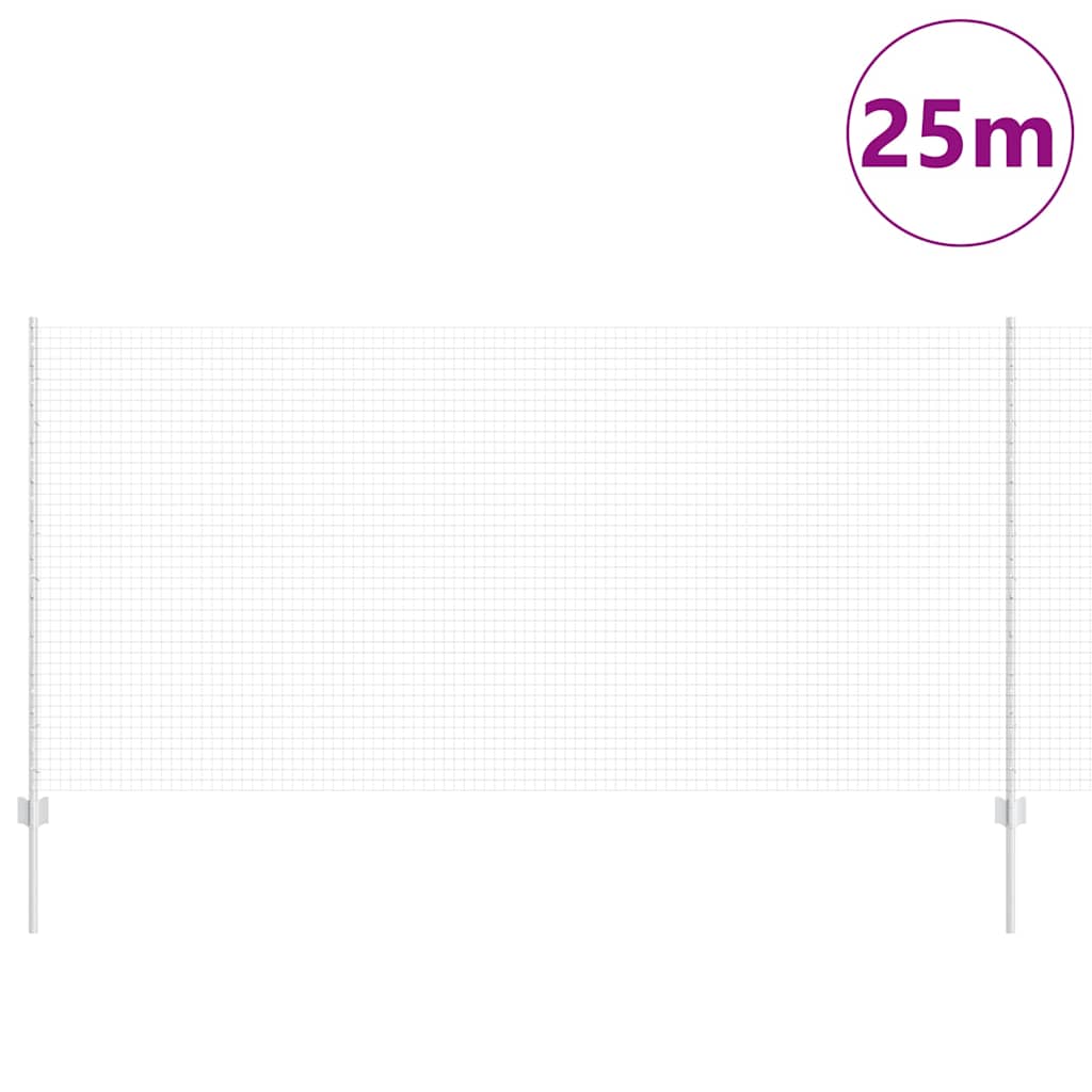 Recinzione con Posto Argento 1,2 x 25 m Acciaio