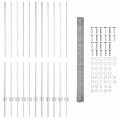 Recinzione con Posto Argento 1,4 x 25 m Acciaio