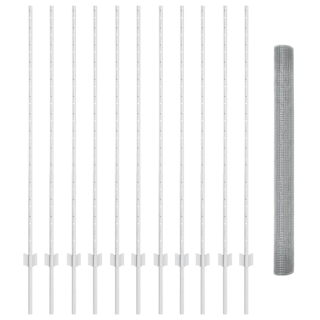 Recinzione con Posto Argento 1,4 x 25 m Acciaio