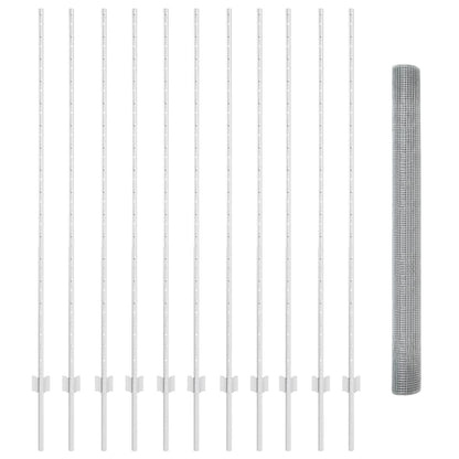 Recinzione con Posto Argento 1,5 x 25 m Acciaio