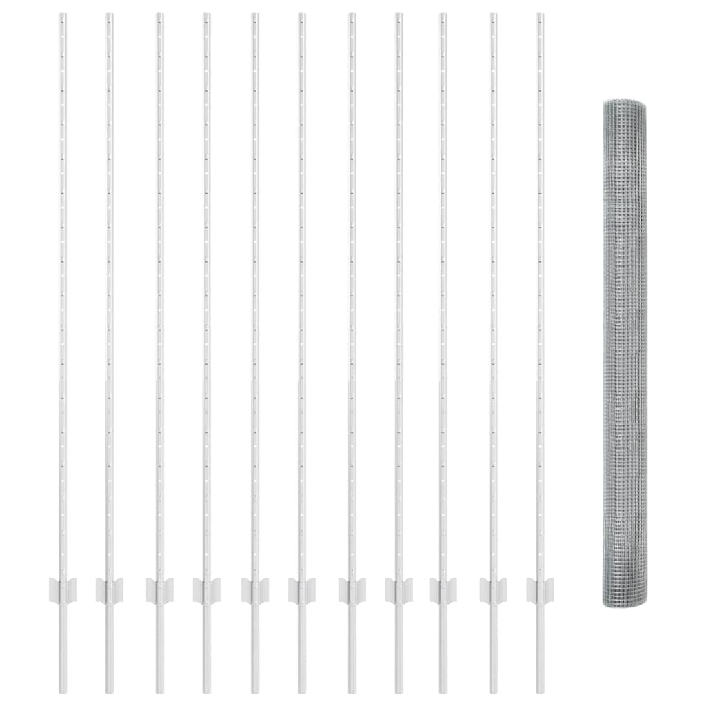 Recinzione con Posto Argento 1,6 x 25 m Acciaio
