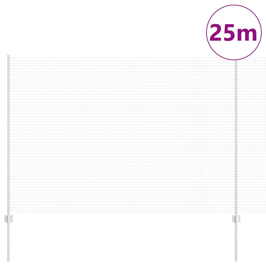 Recinzione con Posto Argento 1,6 x 25 m Acciaio