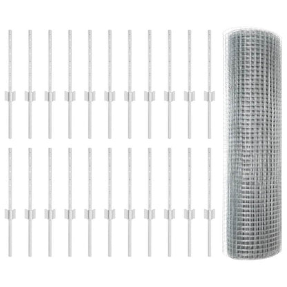 Recinzione con Posto Argento 0,4 x 50 m Acciaio