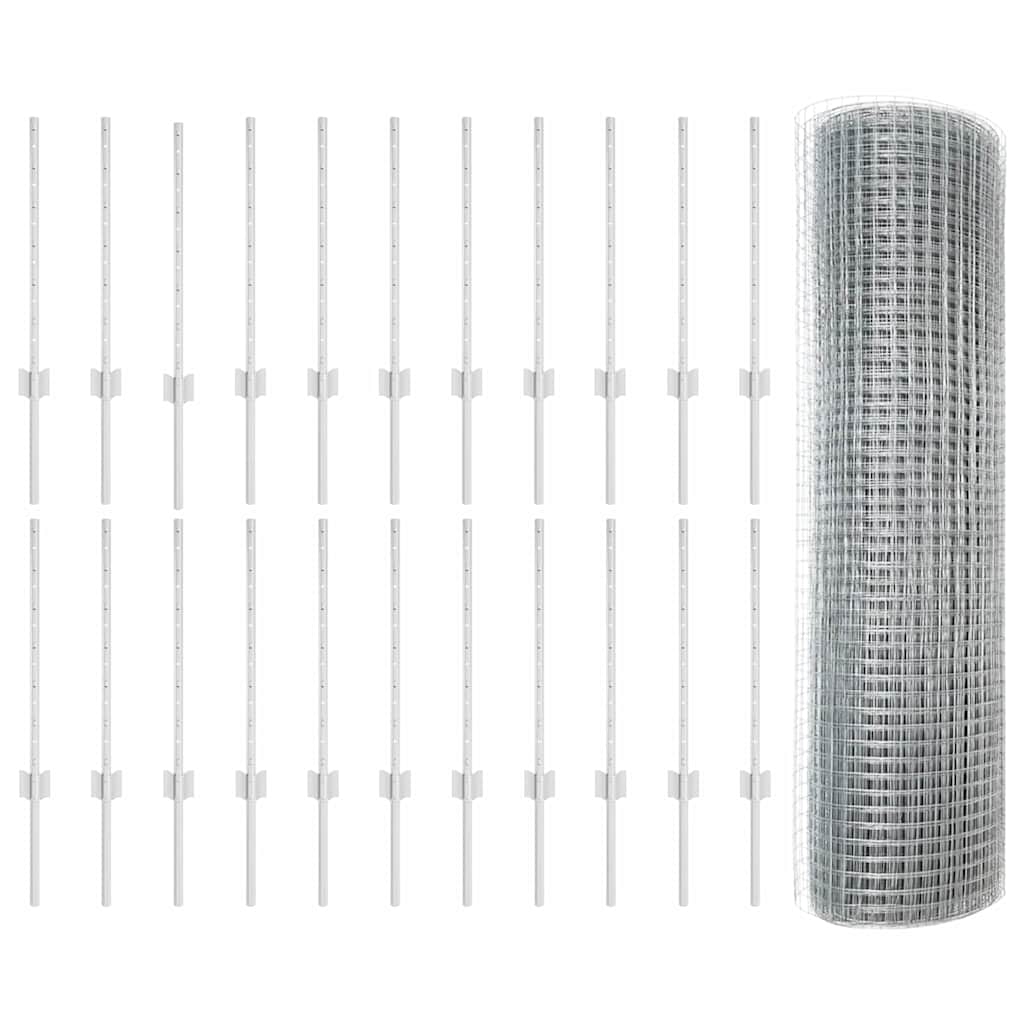 Recinzione con Posto Argento 0,6 x 50 m Acciaio