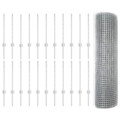Recinzione con Posto Argento 0,6 x 50 m Acciaio