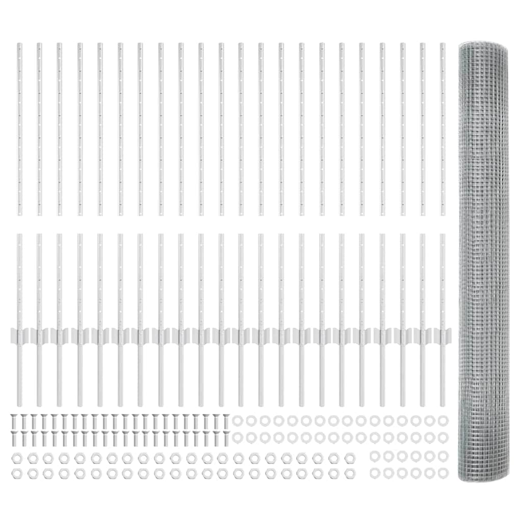 Recinzione con Posto Argento 1 x 50 m Acciaio