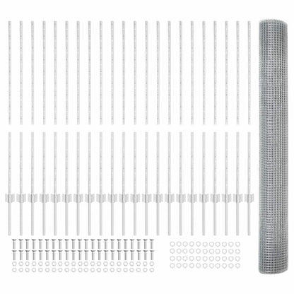 Recinzione con Posto Argento 1,2 x 50 m Acciaio