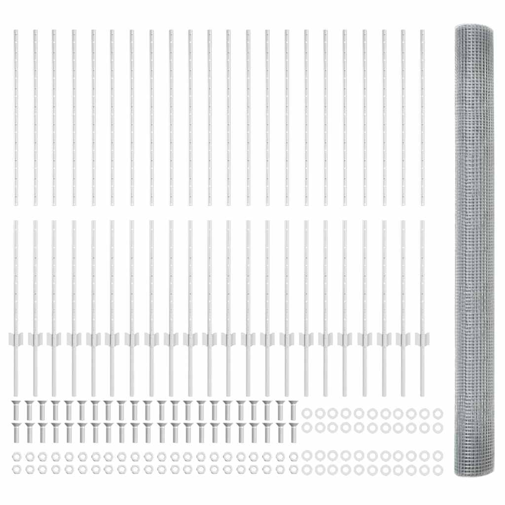 Recinzione con Posto Argento 1,4 x 50 m Acciaio