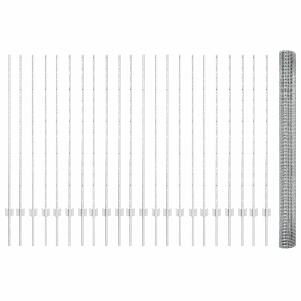 Recinzione con Posto Argento 1,4 x 50 m Acciaio