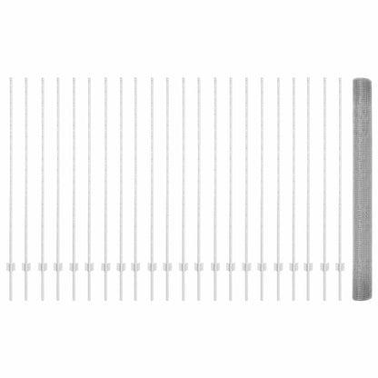 Recinzione con Posto Argento 1,5 x 50 m Acciaio