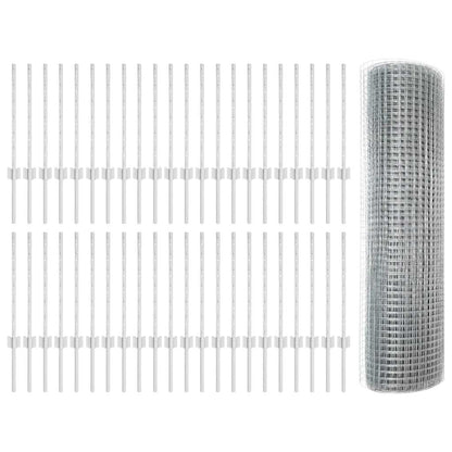 Recinzione con Posto Argento 0,5 x 100 m Acciaio