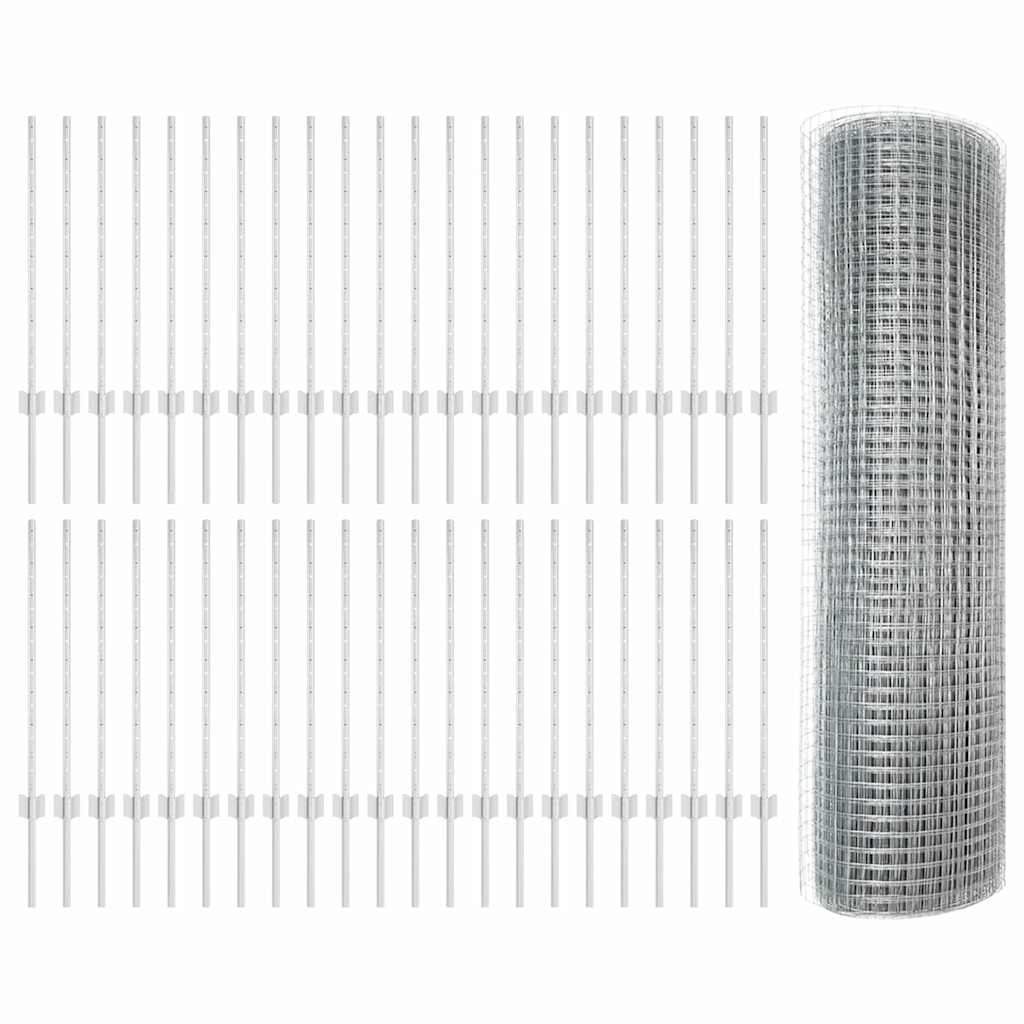 Recinzione con Posto Argento 0,8 x 100 m Acciaio