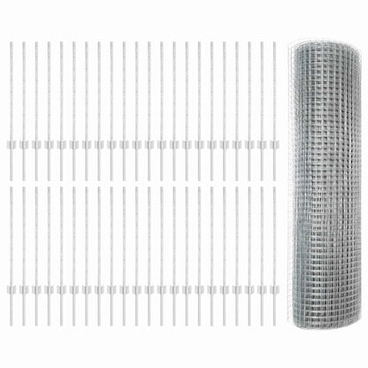 Recinzione con Posto Argento 0,8 x 100 m Acciaio