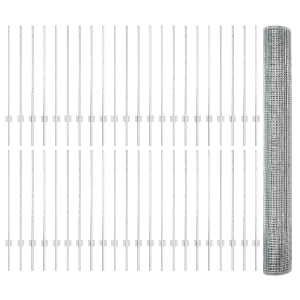 Recinzione con Posto Argento 1 x 100 m Acciaio