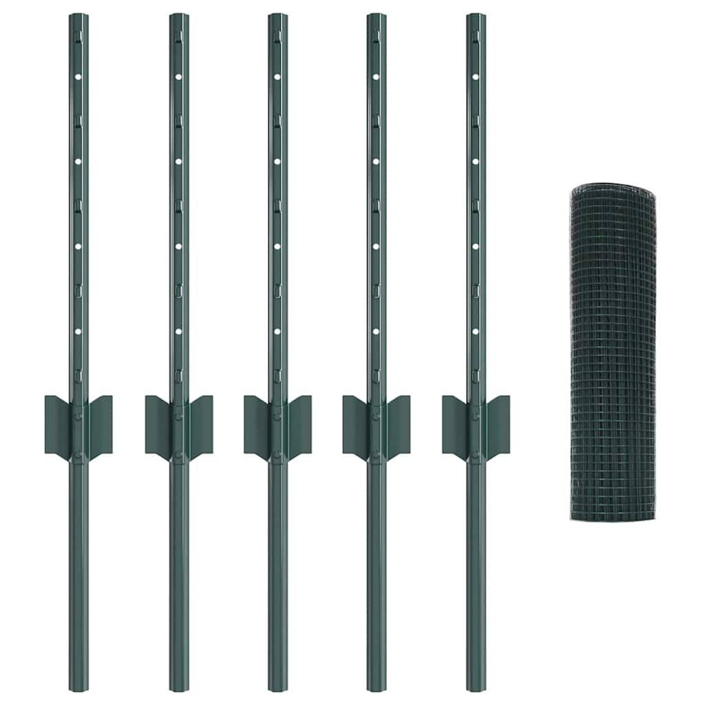 Recinzione con Posto Verde 0,4 x 10 m Acciaio e PVC