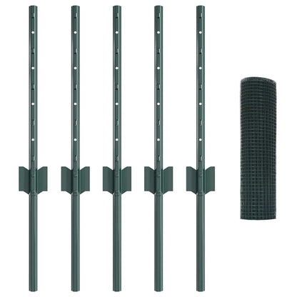 Recinzione con Posto Verde 0,4 x 10 m Acciaio e PVC