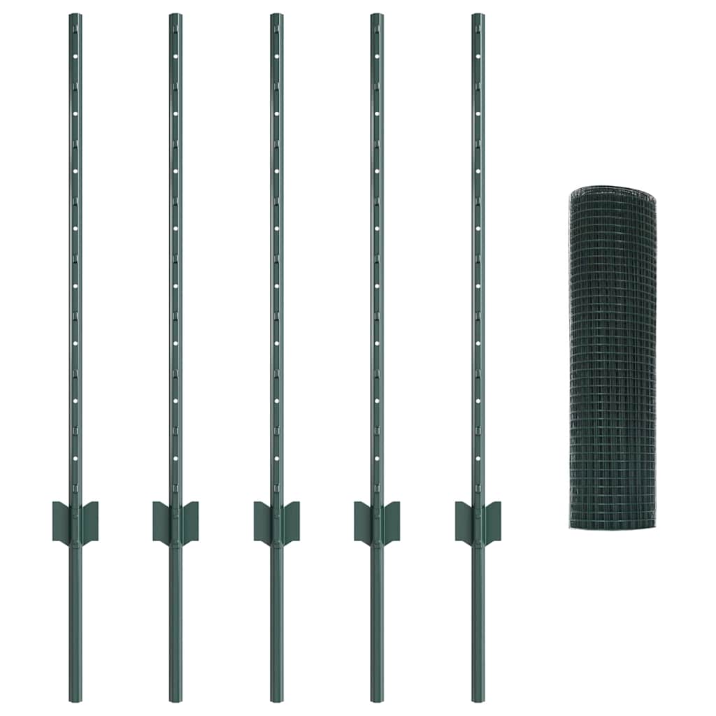 Recinzione con Posto Verde 0,8 x 10 m Acciaio e PVC