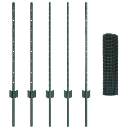 Recinzione con Posto Verde 0,8 x 10 m Acciaio e PVC