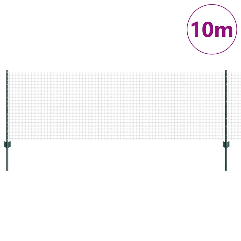Recinzione con Posto Verde 0,8 x 10 m Acciaio e PVC