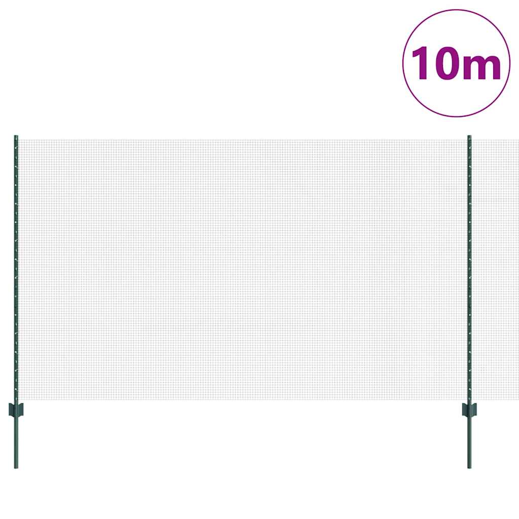 Recinzione con Posto Verde 1,4 x 10 m Acciaio e PVC