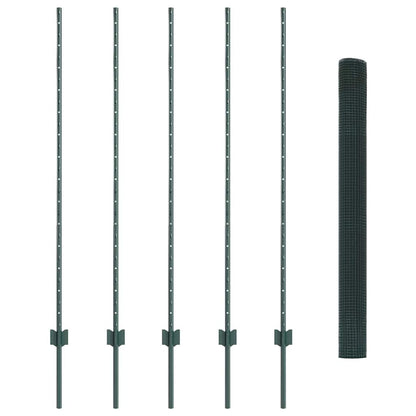 Recinzione con Posto Verde 1,4 x 10 m Acciaio e PVC