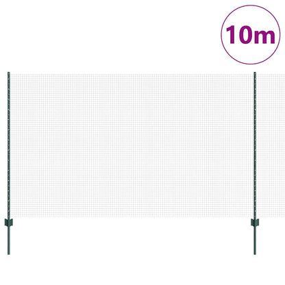 Recinzione con Posto Verde 1,4 x 10 m Acciaio e PVC