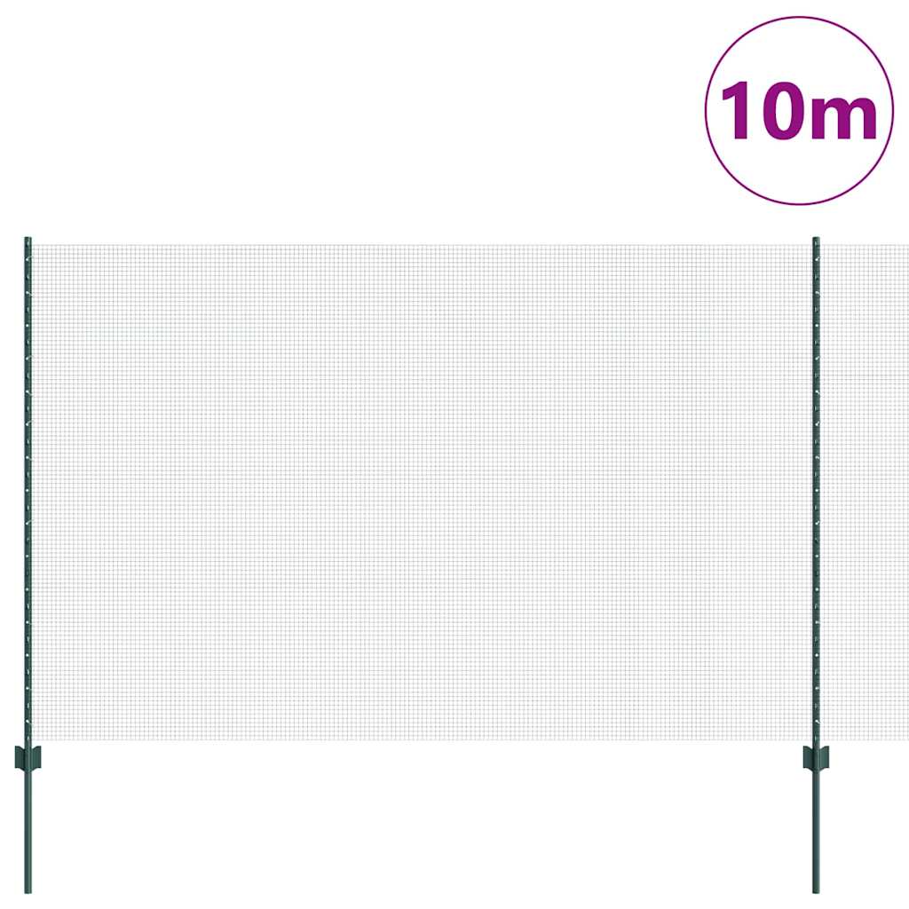 Recinzione con Posto Verde 1,6 x 10 m Acciaio e PVC