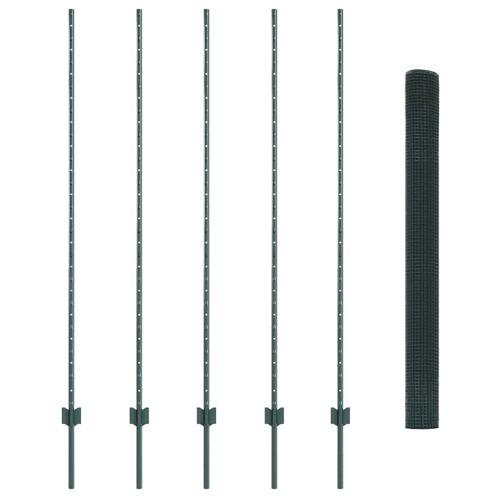 Recinzione con Posto Verde 1,6 x 10 m Acciaio e PVC