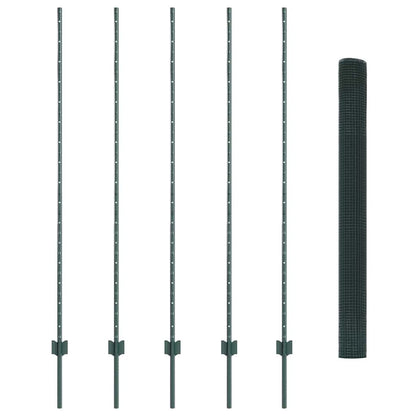 Recinzione con Posto Verde 1,6 x 10 m Acciaio e PVC