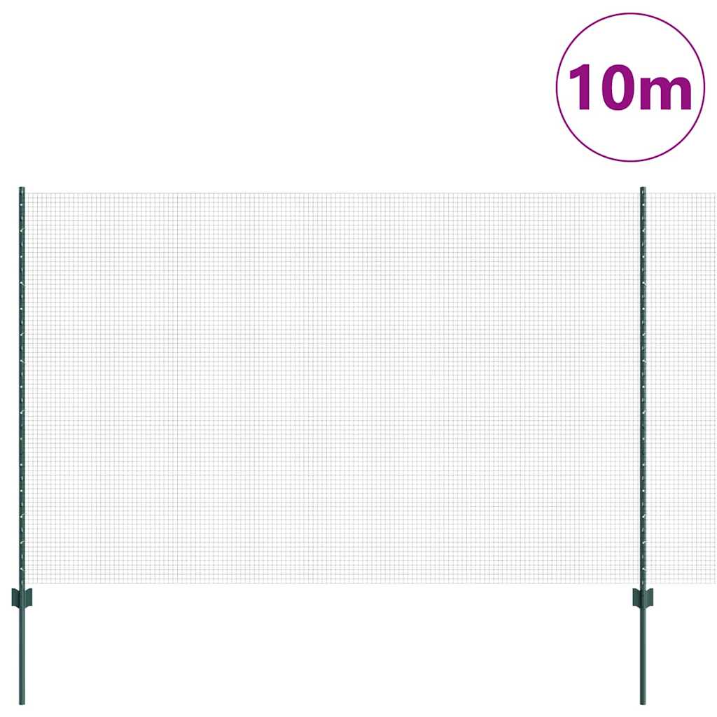 Recinzione con Posto Verde 1,6 x 10 m Acciaio e PVC
