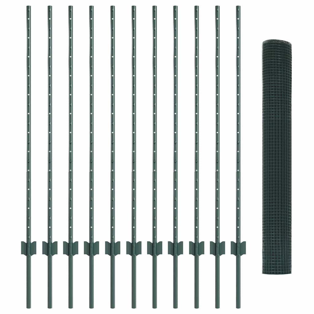 Recinzione con Posto Verde 1,2 x 25 m Acciaio e PVC