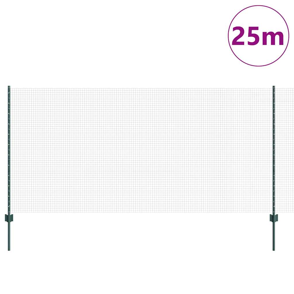Recinzione con Posto Verde 1,2 x 25 m Acciaio e PVC