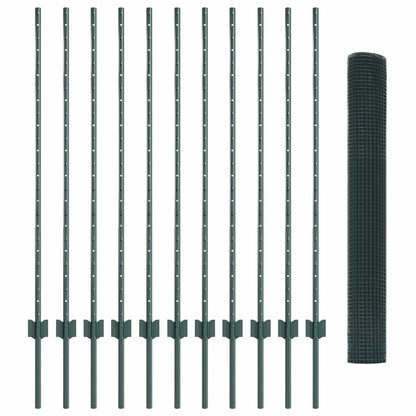 Recinzione con Posto Verde 1,2 x 25 m Acciaio e PVC