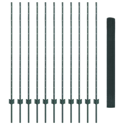 Recinzione con Posto Verde 1,4 x 25 m Acciaio e PVC