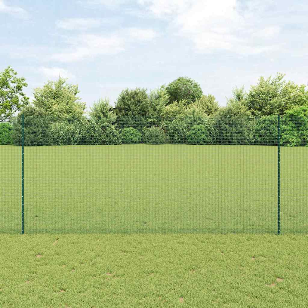 Recinzione con Posto Verde 1,4 x 25 m Acciaio e PVC