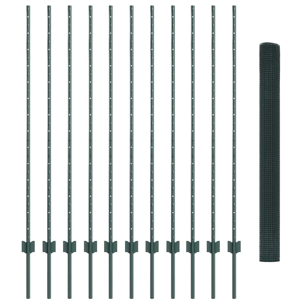 Recinzione con Posto Verde 1,4 x 25 m Acciaio e PVC